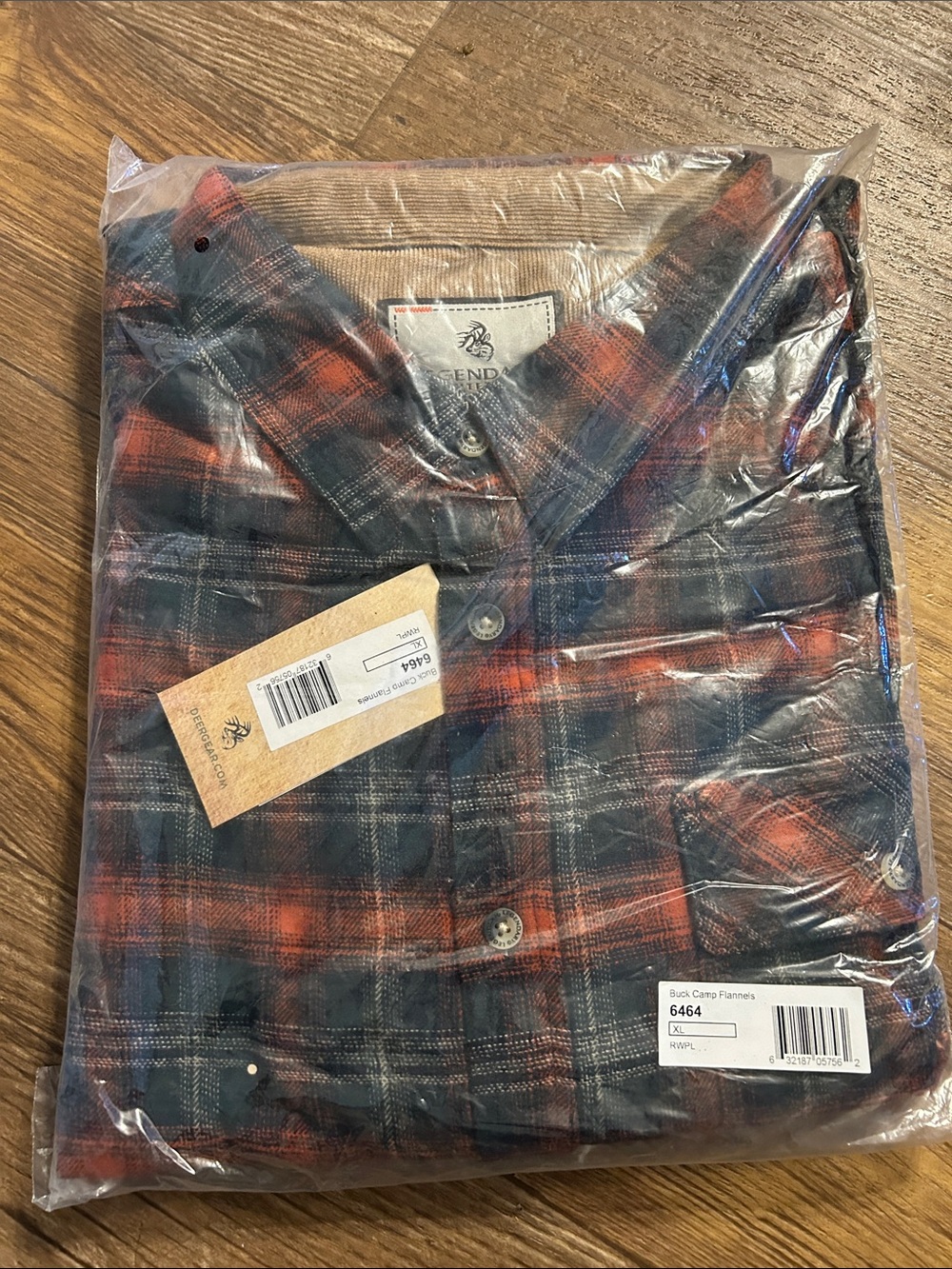 Men's Plaid Flannel Button-Up Shirt - Navy and Rust